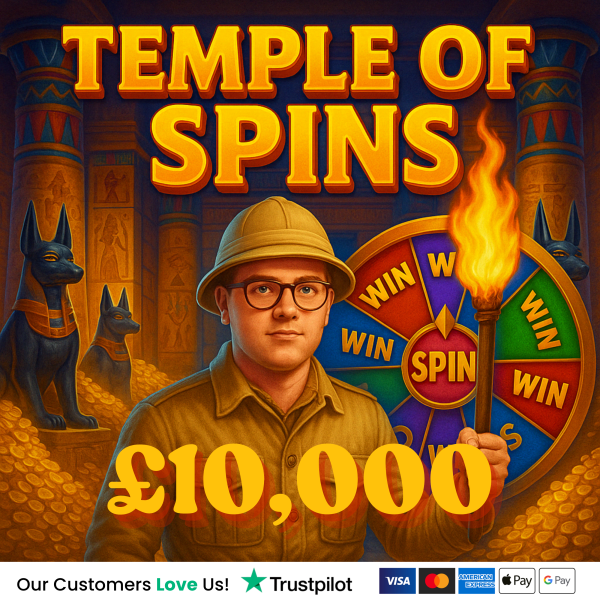 £10,000 TEMPLE OF SPINS INSTANT WIN!